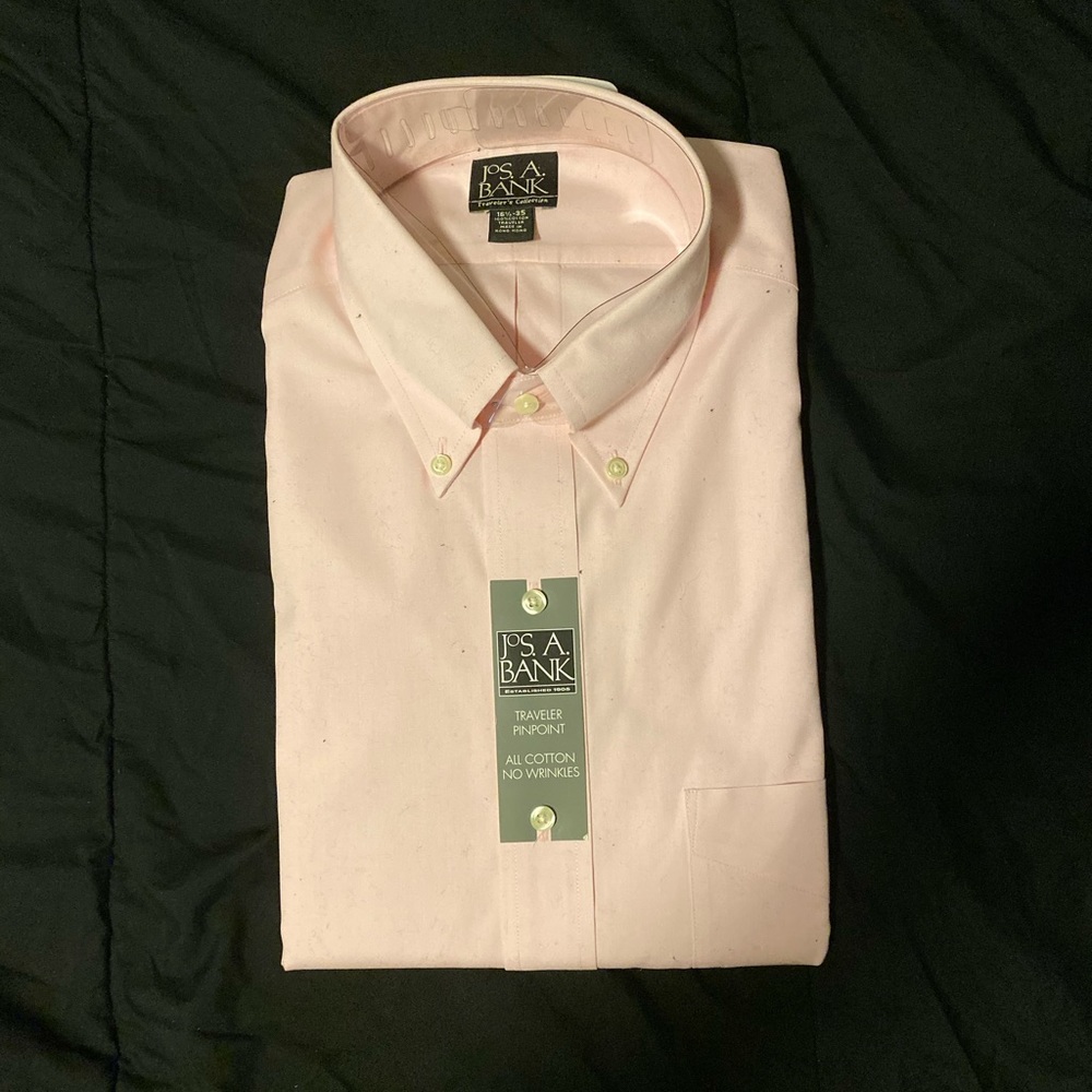 Jos. A. Bank Pink Traveler Pinpoint Dress Shirt